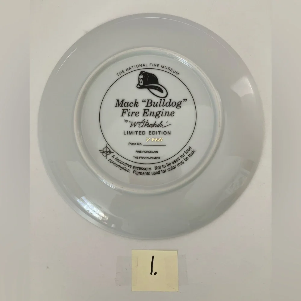 The Franklin Mint Collectors Plates, The National Fire Museum Plate, Vintage.
